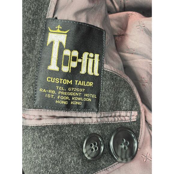 Vintage Cloth Made By Crombie Aberdeen Scotland Mens Overcoat Size 44 Gray - Picture 11 of 12